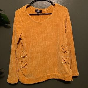Velour mustard sweater
